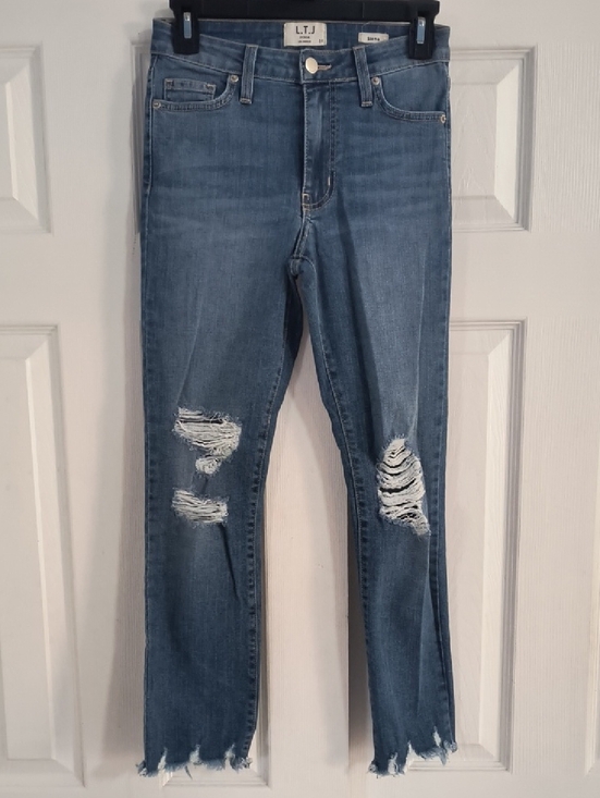 Letter To Juliet Denim - LTJ Letter to Juliet Siena Jean High Waist Straight Leg Distressed Jeans Size 24